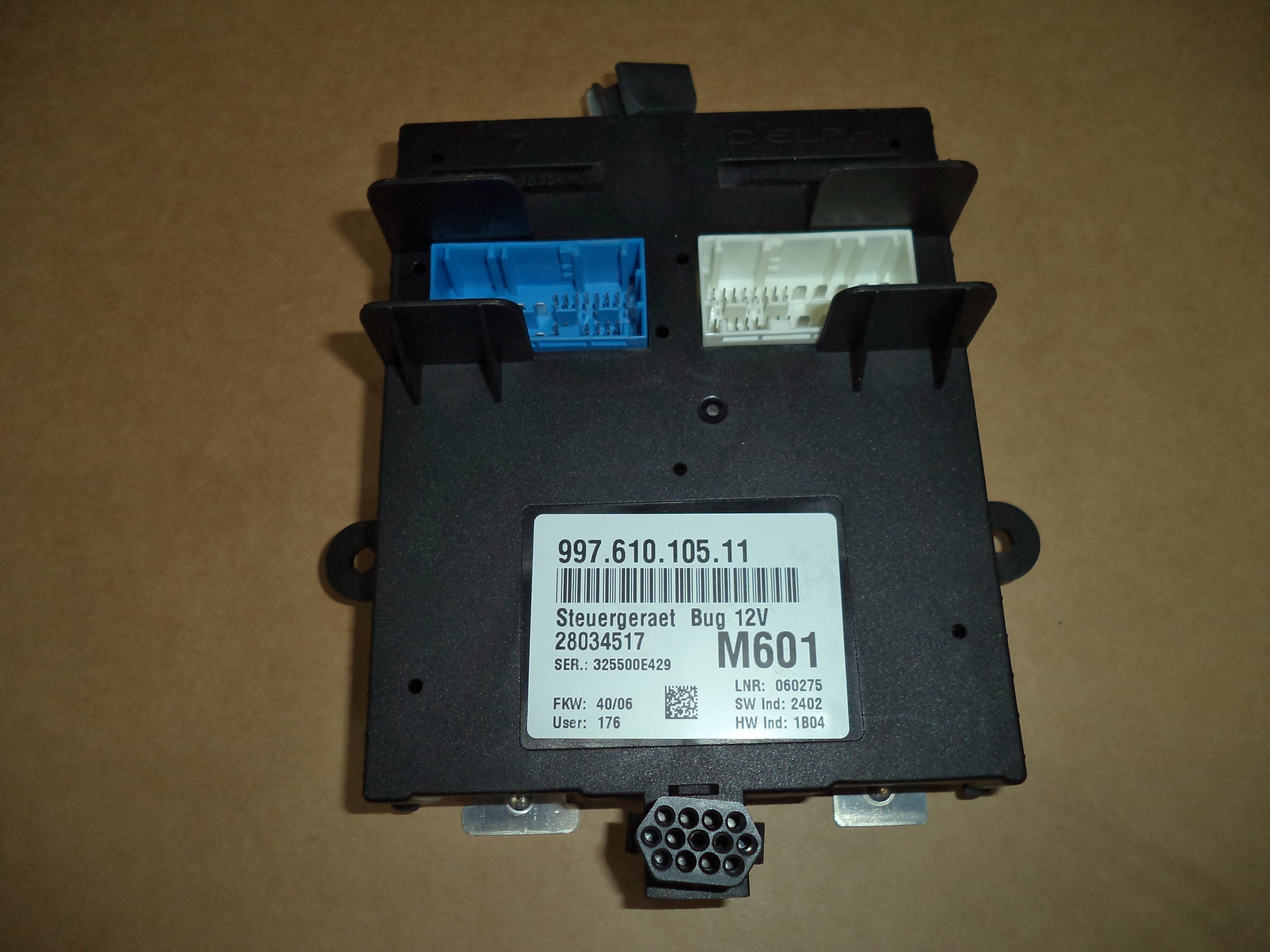 PORSCHE 997 CARRERA 2 S FRONT END CONTROL UNIT. 99761010511 LX56EFN