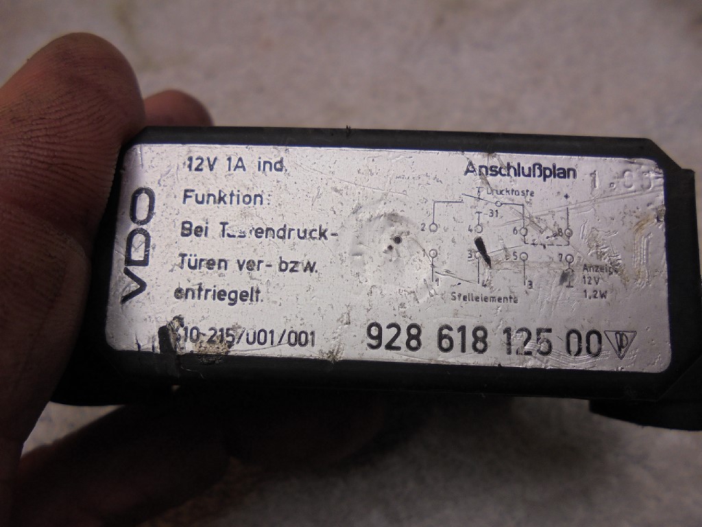 Porsche 928 Central Locking Module 928 Central Locking Control 928
