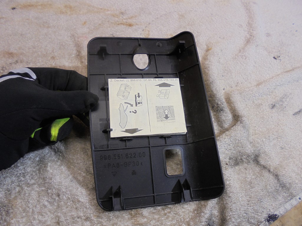 Porsche 996 Internal Fuse Box Cover 99655162200 996 Fuse Box Lid 996