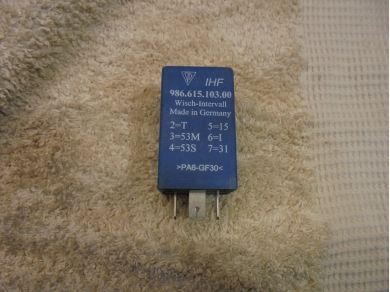 Porsche 986 Wiper Interval Relay 6 Pin 98661510300 Yard SF40